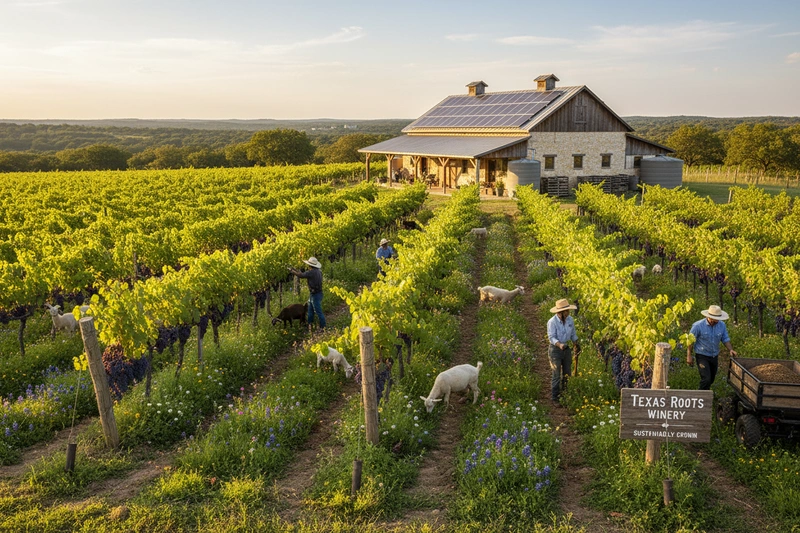 Sustainable vineyard practices at Texas Hill Country winery